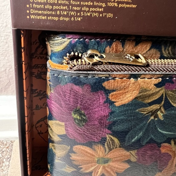 NWT Patricia Nash Leather Varone DOUBLE Zipper Wristlet/Clutch Peruvian … - Picture 5 of 8